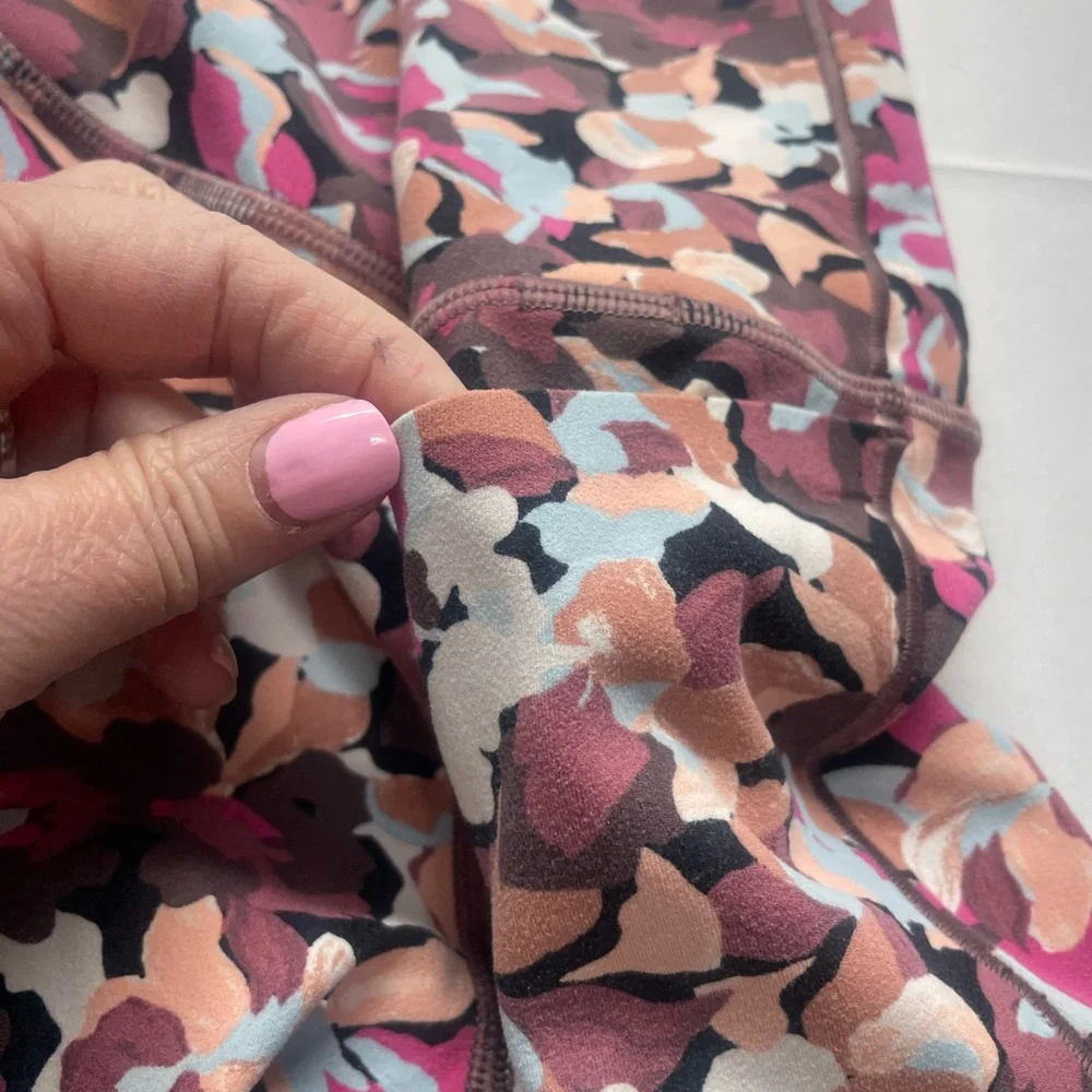 Athleta Pink and Brown Floral Leggings - Picture 3 of 11